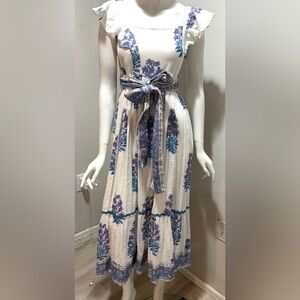 New! Victoria Dunn Sutton midi/maxi dress  cottage core floral bow flowy medium